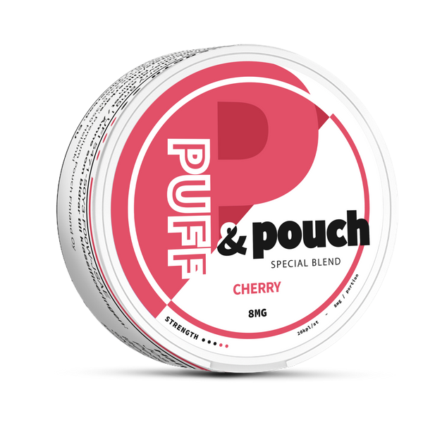 Puff and Pouch Cherry 8mg nikotino maišeliai